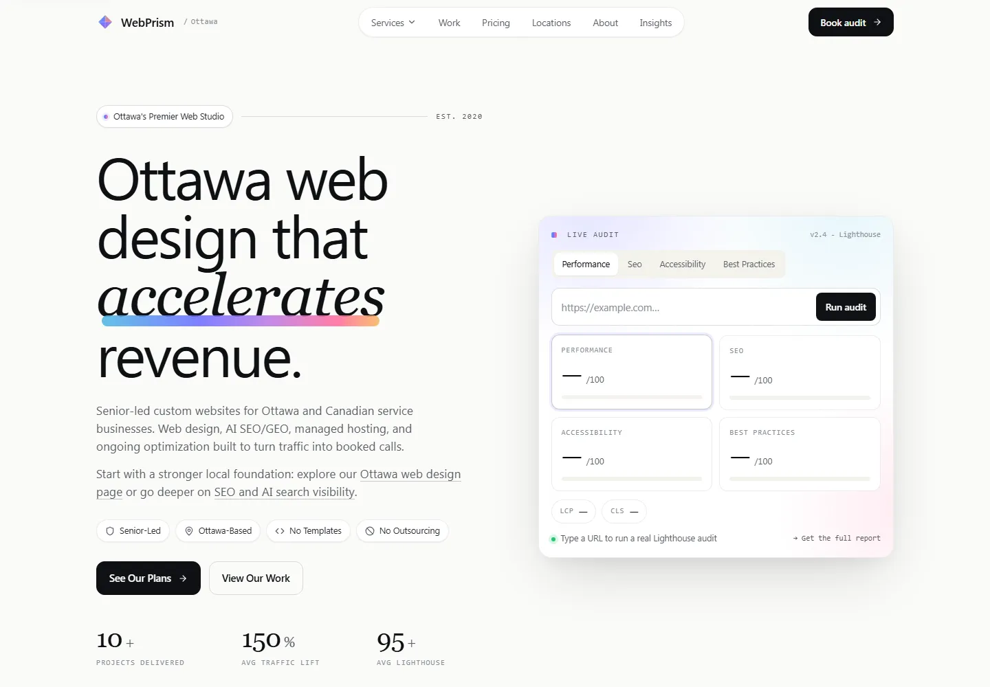 Current WebPrism public homepage on desktop.